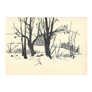 1960s Robert Angeloch Landscape Drawing
