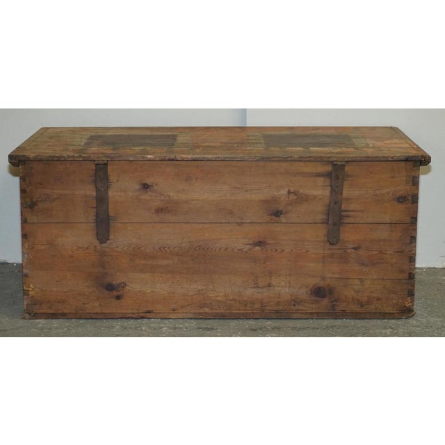 Large Hungarian Original Paint Blanket Chest Coffer Trunk, 1875 For Sale - Image 10 of 18