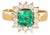 Vivid Emerald Diamond Ring Vintage 18k Yellow Gold Sz 6.5 Square Princess For Sale