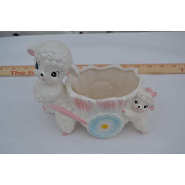 1950s 1950s Japanese Sheep Planter With Baby Sheep For Sale - Image 5 of 9