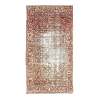 Antique Persian Hamadan Rug With Allover Pattern and Warm Terracotta Tones 5'0 X 9'9 For Sale