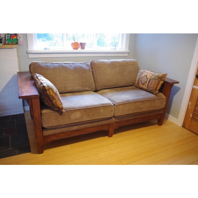 Flexsteel Mission / Arts and Crafts Style Oak Sofa Chairish