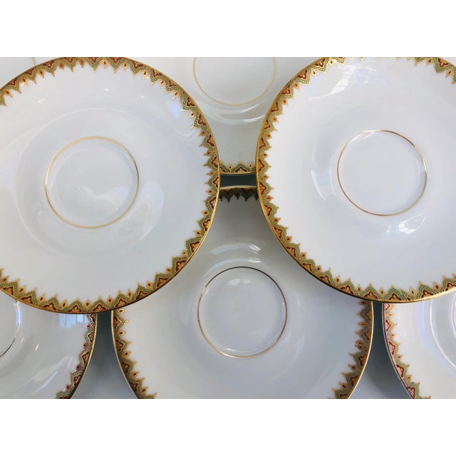 French Vintage Porcelain French Limoges Gilt Saucers - Set of 8 For Sale - Image 3 of 5