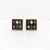 Vintage American Swank Square Brass & Inlaid Stone Cufflinks For Sale - Image 9 of 12
