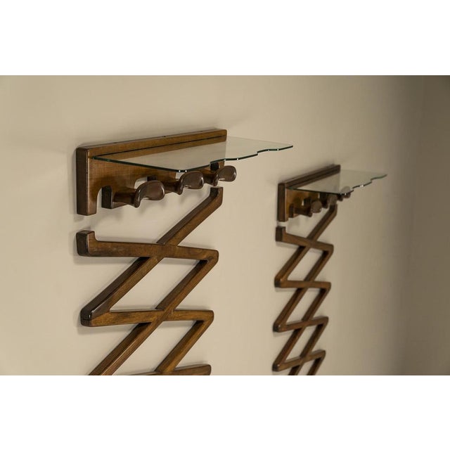Brown Coat Hangers by Osvaldo Borsani for Arredamenti Borsani Varedo, Italy, 1942, Set of 2 For Sale - Image 8 of 16
