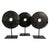 Vintage Modern Minimalist Black Stone Disk Wheel on Stand For Sale - Image 4 of 5