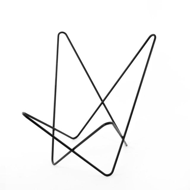 Unique Carl Aubock Mid-Century Mod. No. 42 butterfly chairs from the 1960s. Deerskin leather instead of linen on an iron...