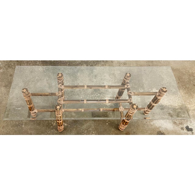Mid 20th Century Vintage Rectangular McGuire Bamboo Coffee Table For Sale - Image 5 of 10