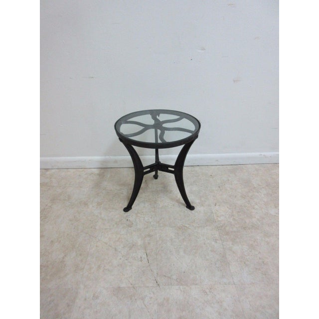 Industrial Vintage Industrial Reclaimed Cast Iron Pulley Wheel End Table Pedestal B For Sale - Image 3 of 11