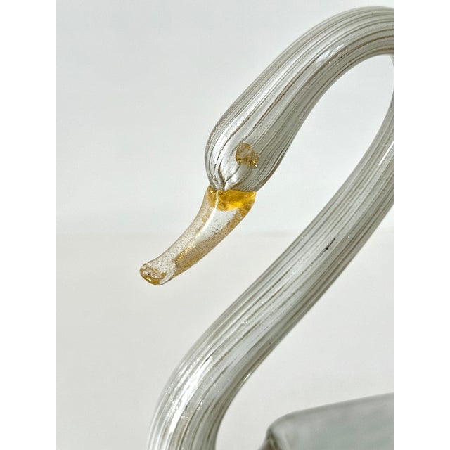 Murano Glass Swan Dish With Bullicante Inclusions For Sale - Image 12 of 15
