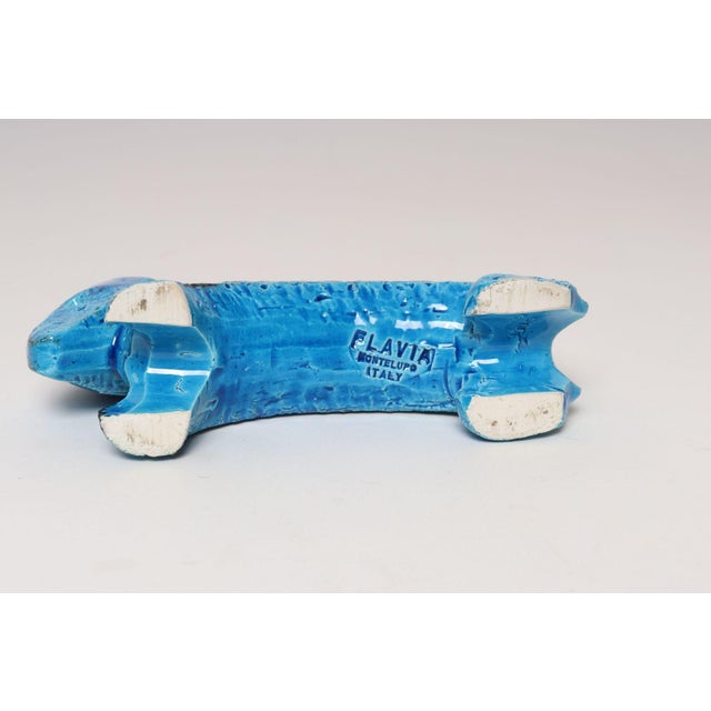 Turquoise Italian Bitossi Rimini Blu Ceramic Bunny Rabbit by Aldo Londi for Flavia For Sale - Image 8 of 12