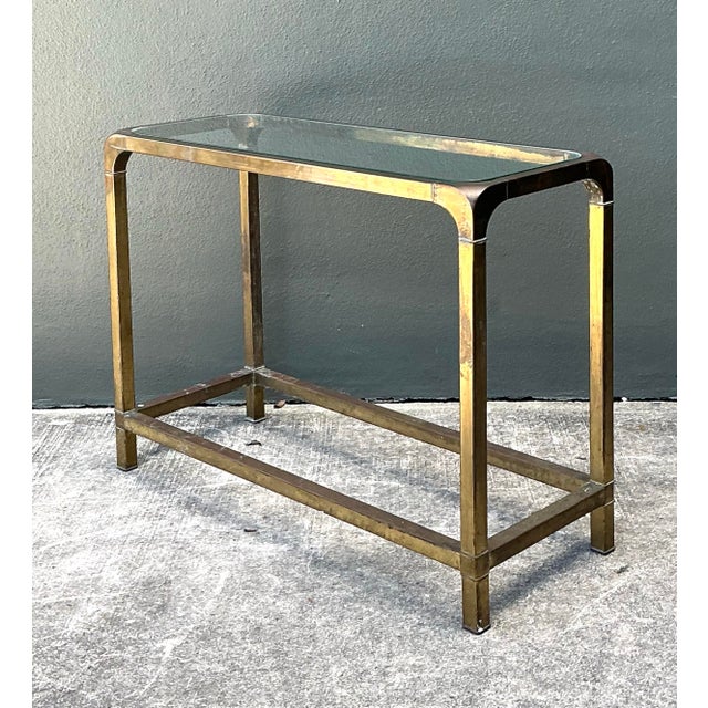 Vintage Brass Console Table After Mastercraft For Sale - Image 11 of 12