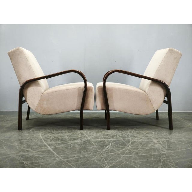 Vintage Lounge Chairs by Kropáček & Kozelka for Interior Prague, 1940s, Set of 2 For Sale - Image 10 of 15