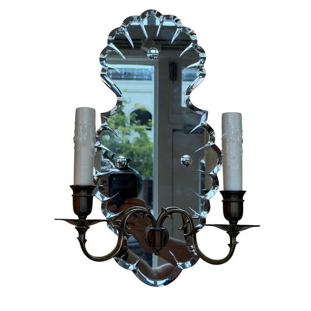 2000 - 2009 1 of 4 - Art Deco Style Mirrored Light Wall Sconce For Sale - Image 5 of 5