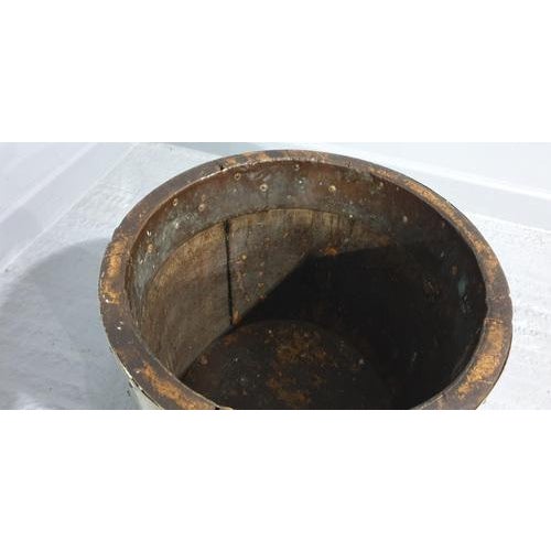 Mahogany and Brass Bound Log Bin For Sale - Image 5 of 6