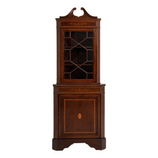 Georgian Mahogany Corner Vitrine, Antique, United Kingdom, 19th Century For Sale