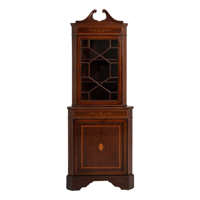 Georgian Mahogany Corner Vitrine, Antique, United Kingdom, 19th Century For Sale