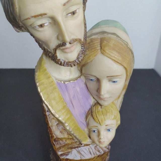 Statue depicts the Holy Family, Baby Jesus, Mary, & Joseph. This artistic piece showcases Italy's tradition of exceptional...