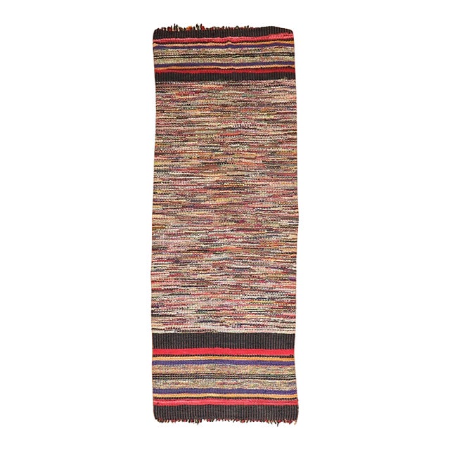 Early 20th Century Zabihi Collection Silk American Rag Runner - 3'4" x 9'4" For Sale