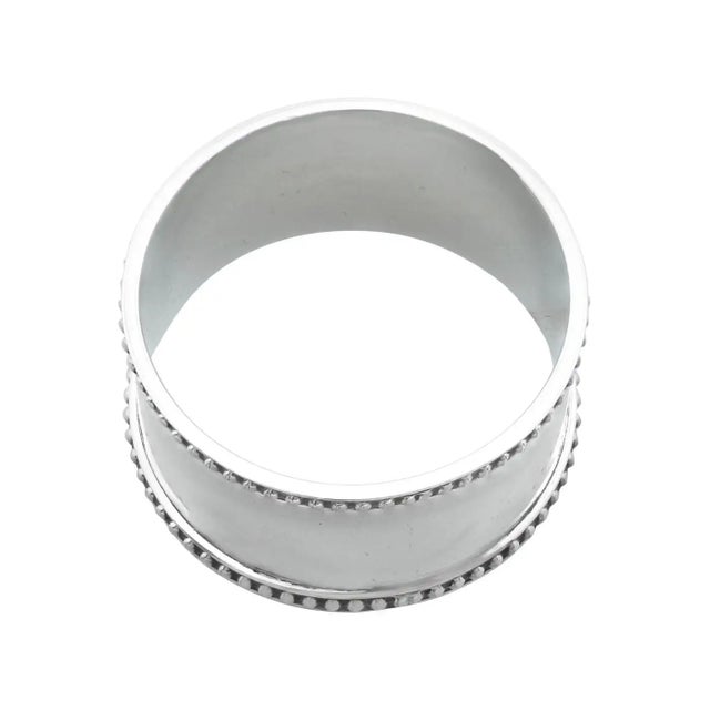 Charles Edwards Antique Sterling Silver Napkin Rings Set of Six ~ English Sterling 1903 Haulmarked For Sale - Image 4 of 7