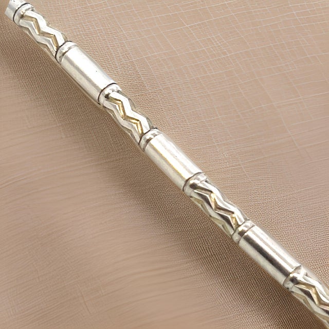 1990s Tiffany & Co Estate German Zig Zag Bracelet Sterling Silver For Sale - Image 9 of 12