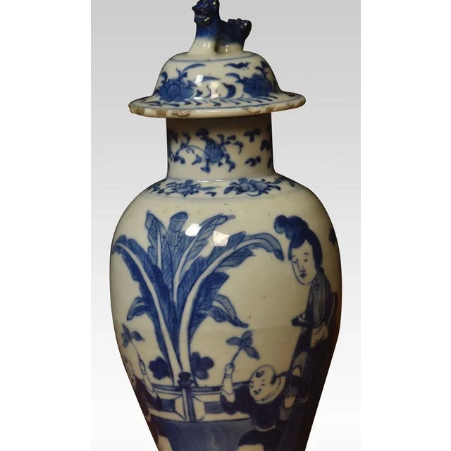 19th Century Chinease Blue & White Vase For Sale - Image 6 of 8