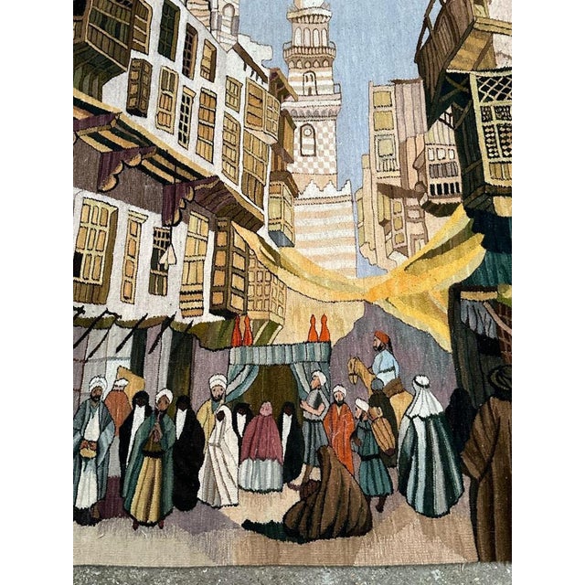 Mid-Century Tunisian Hand Woven Tapestry, 1960s For Sale - Image 3 of 18