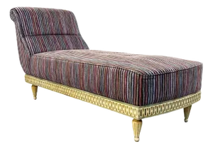 Mid-Century Italian Chaise Longue with Missoni Striped Fabric, 1950s