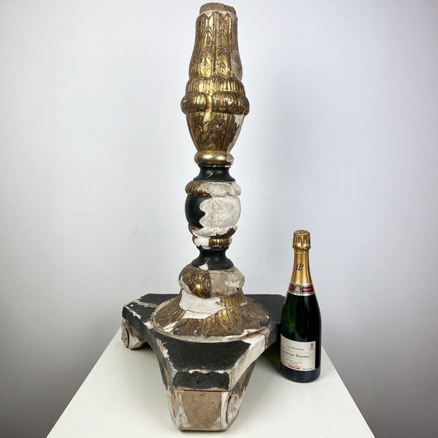 Wood Large Salvaged Gilt Wood Fragment, 1700s For Sale - Image 7 of 12