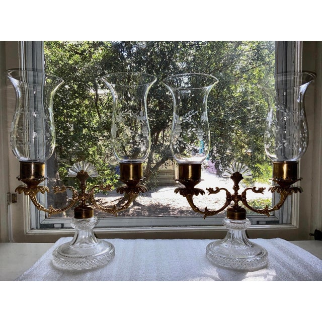 Pair of Restauration Bronze Ormolu & Cut Glass Candelabra c.1825-1840 Paris France For Sale - Image 12 of 12