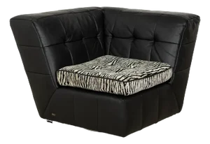 Tiziana Armchair in Black Fabric and Leather from Bretz
