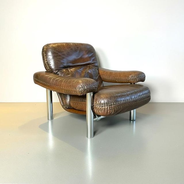 Vintage Leather Armchair, 1970s For Sale - Image 10 of 10