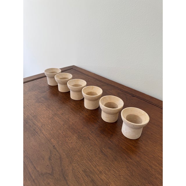 Late 20th Century Set of 6 Handcrafted Natural Stone/Marble Cups For Sale - Image 4 of 5
