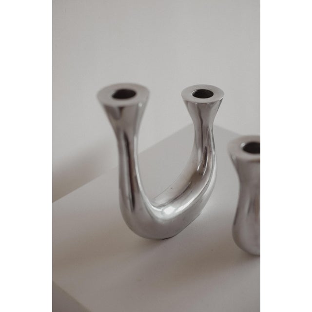 Sculptural Harmony Double Taper Candelabra For Sale - Image 9 of 10