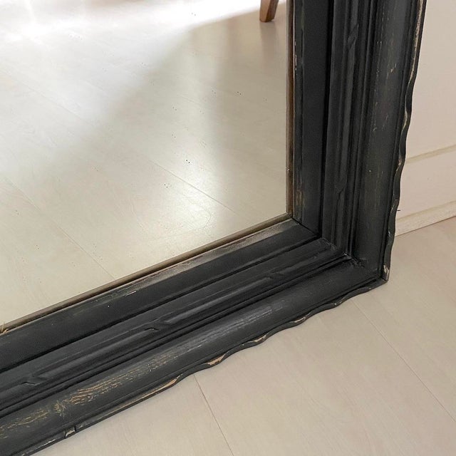 Mirror in Matte Black Wood, 1950s For Sale - Image 10 of 17