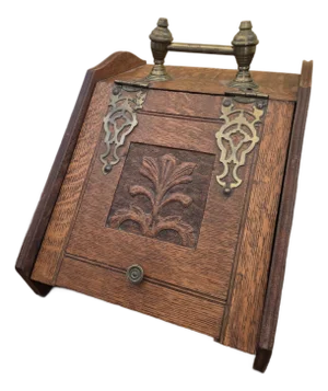 Antique Oak and Brass Coal Scuttle