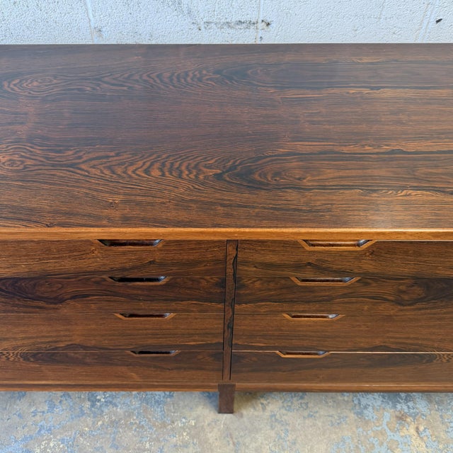 Wood Vintage 1960s Danish Mid-Century Rosewood 8-Drawer Dresser by Svend Langkilde For Sale - Image 7 of 10