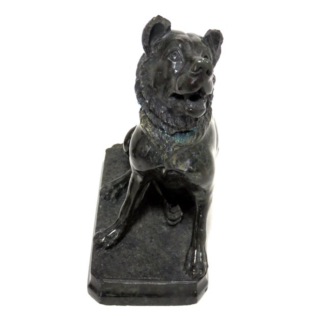 Antique Hand Carved Hard Stone - Marble Figuraive Dog Bookends - a Pair For Sale - Image 11 of 13