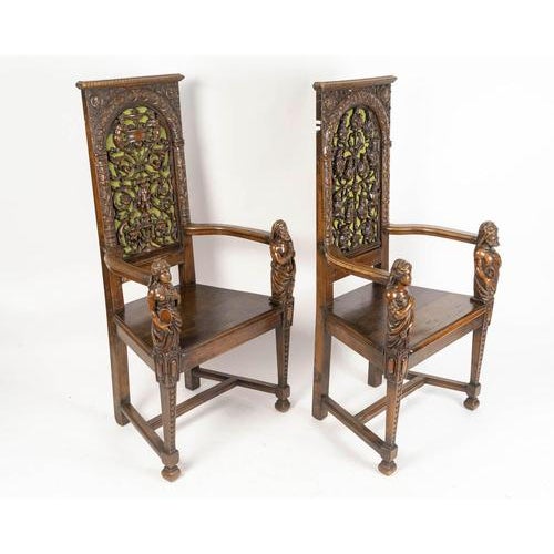 19th Century Neo-Renaissance Armchairs, 1860s For Sale - Image 6 of 10