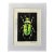 Original Hand-Carved Linocut Print Beetle With Watercolor - Lime Variant For Sale