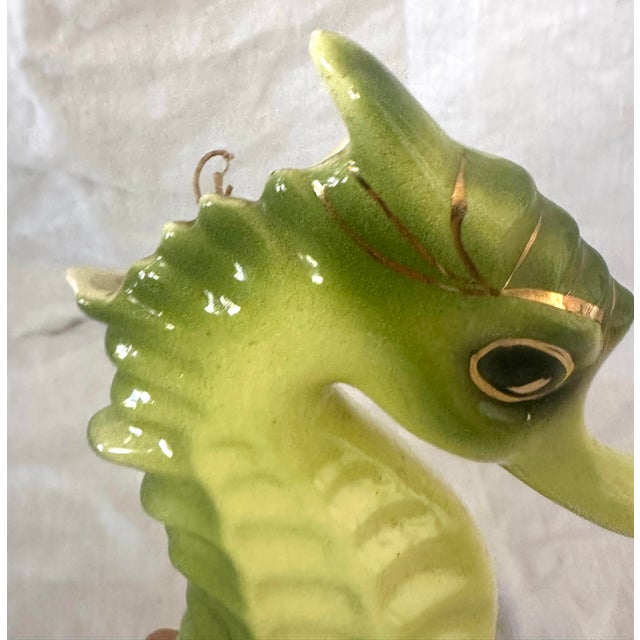 Ceramic Vintage Pair of MCM Ceramic Sea Horse Wall Scones For Sale - Image 7 of 7