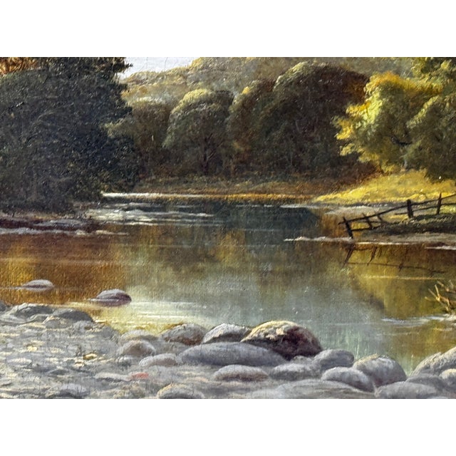 Victorian Oil Painting Afternoon in Borrowdale Landscape Lake District by Stephen Enoch Hogley For Sale - Image 6 of 12