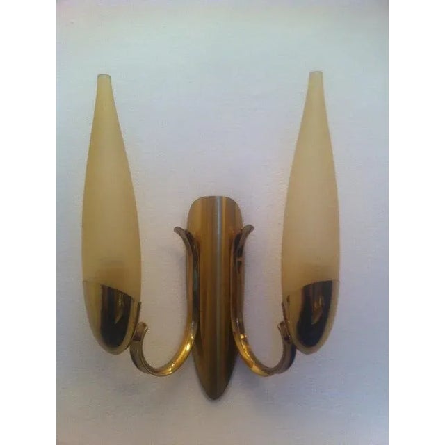 Brass Pair of "High Style" Austrian, 1970s Sconces For Sale - Image 8 of 11