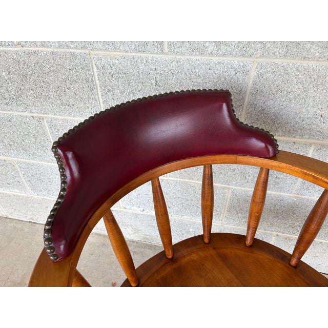 Vintage Maple Barrel Back Saloon Chair For Sale In Philadelphia - Image 6 of 11