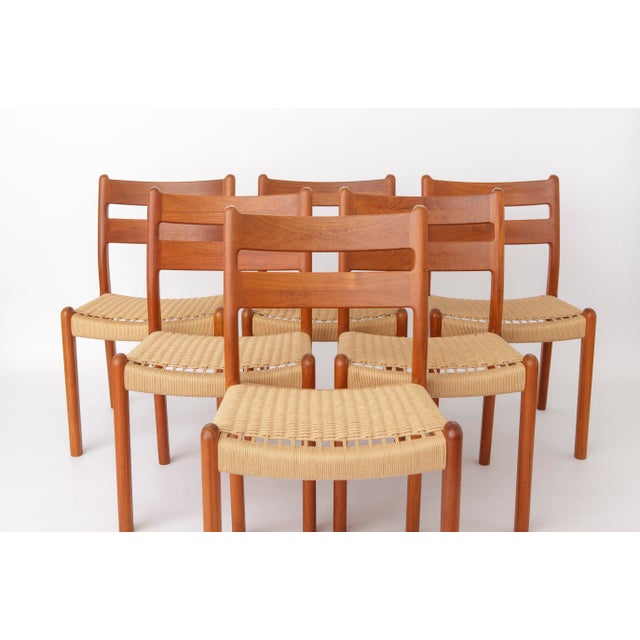 Danish Teak Dining Chairs in Danish Cord by EMC Møbler, Denmark, 1970s, Set of 4 For Sale - Image 10 of 13