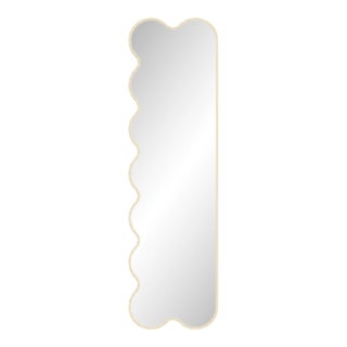 Hvyli Q9 - Narrow Modern Asymmetrical Beige Mirror for Contemporary Interiors For Sale