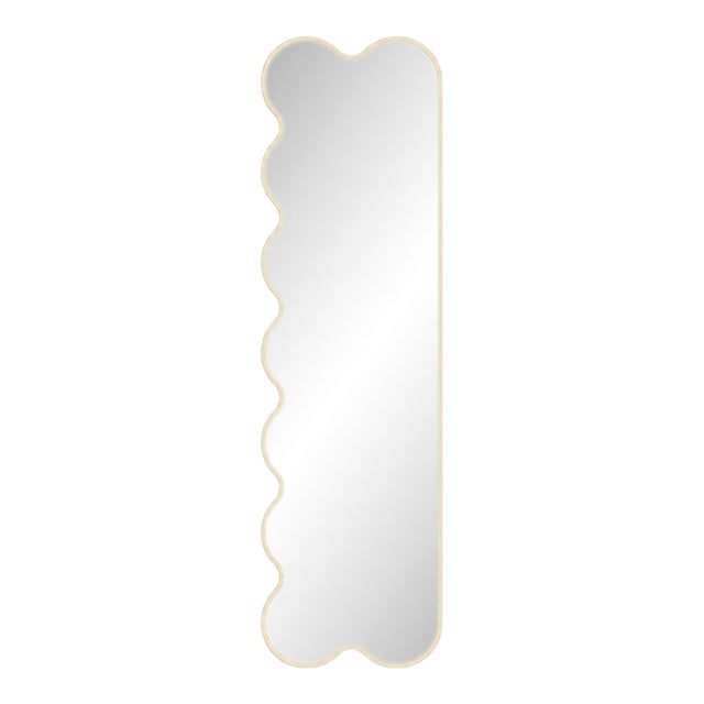 Hvyli Q9 - Narrow Modern Asymmetrical Beige Mirror for Contemporary Interiors For Sale