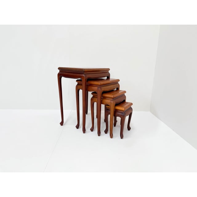 Vintage Chinese Hardwood Nesting Tables, 1950s, Set of 4 For Sale - Image 13 of 14