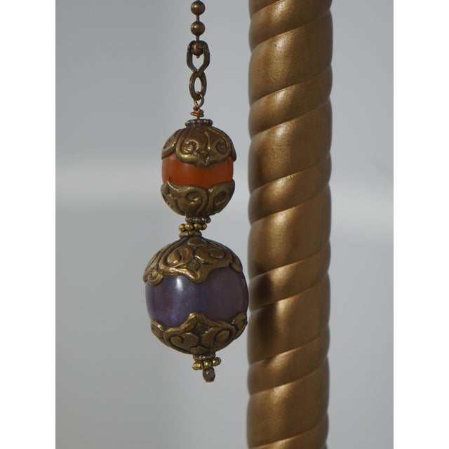 Gold Vintage Art Deco Peacock Shade Floor Lamp For Sale - Image 8 of 18
