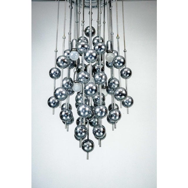 Italian Chrome Chandelier with Spherical Elements, 1970s For Sale - Image 14 of 17